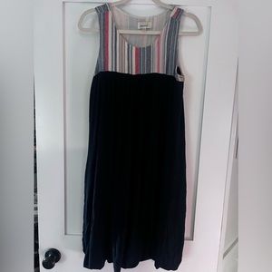 Anthropologie Porrige Navy blue Dress with stripes size Medium
